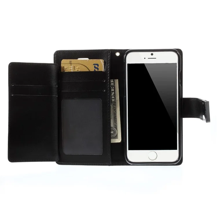 Mercury GOOSPERY Rich Diary Wallet Leather Case for iPhone 6s 6 4.7 inch - Black