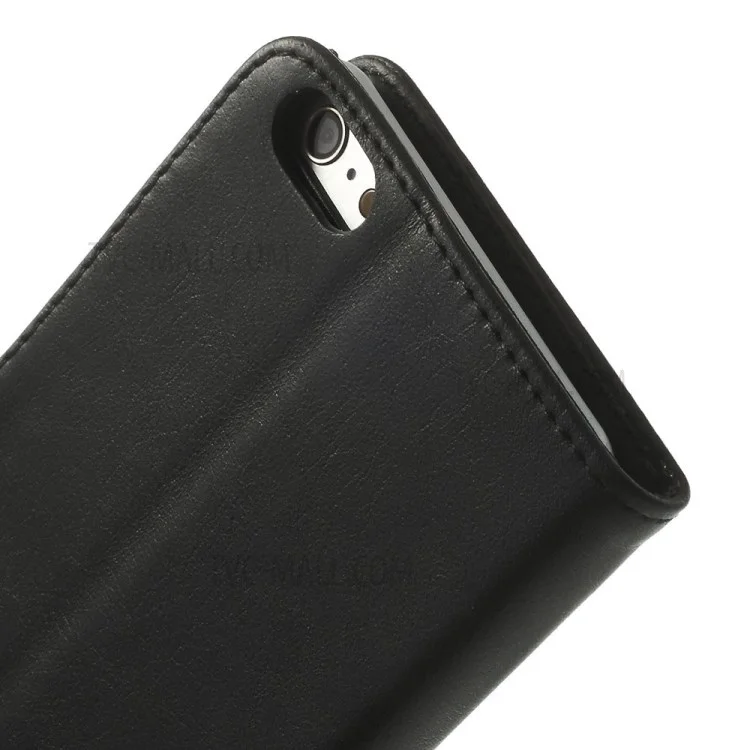 Retro Style Leather Wallet Bracket Case for iPhone 6s Plus / 6 Plus 5.5 inch - Black