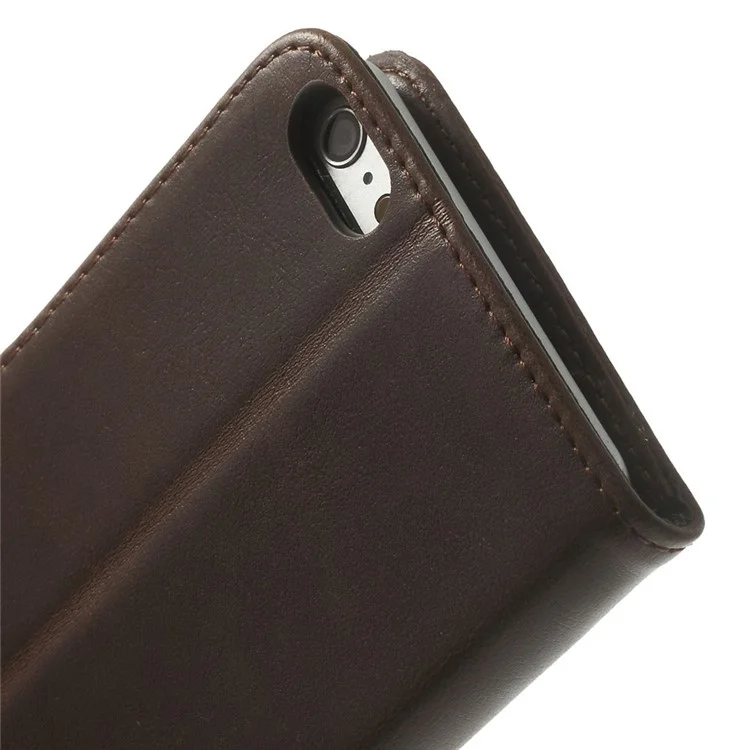 Retro Style Leather Wallet Stand Leather Phone Case for iPhone 6s Plus / 6 Plus 5.5 inch - Coffee