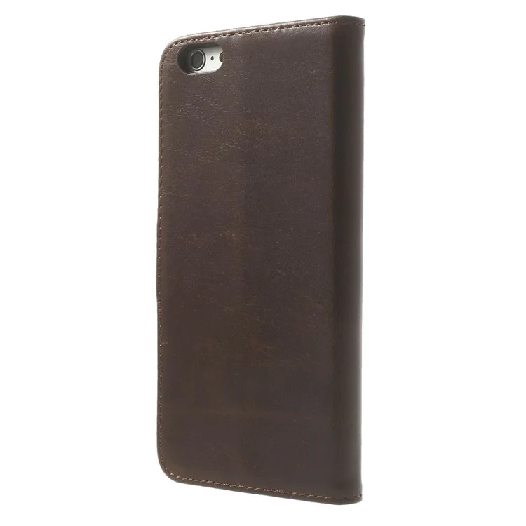 Retro Style Leather Wallet Stand Leather Phone Case for iPhone 6s Plus / 6 Plus 5.5 inch - Coffee