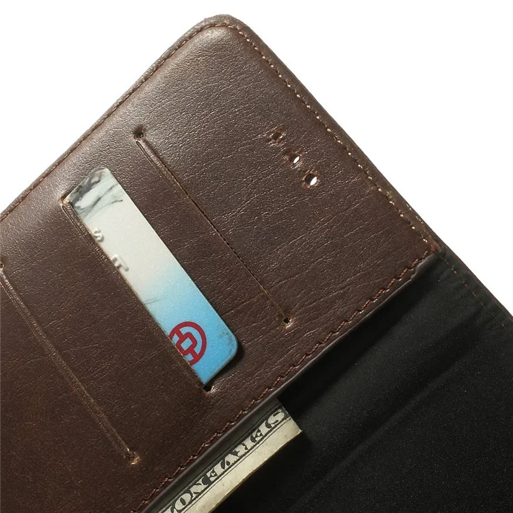 Retro Style Leather Wallet Stand Leather Phone Case for iPhone 6s Plus / 6 Plus 5.5 inch - Coffee