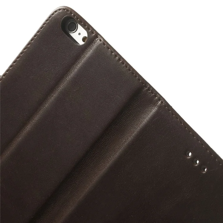 Retro Style Leather Wallet Stand Leather Phone Case for iPhone 6s Plus / 6 Plus 5.5 inch - Coffee