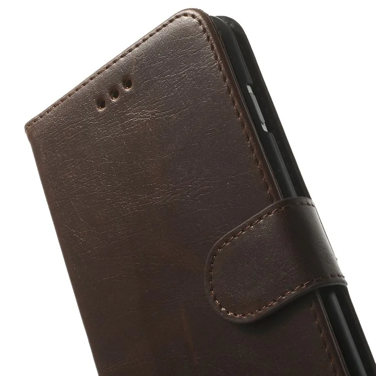 Retro Style Leather Wallet Stand Leather Phone Case for iPhone 6s Plus / 6 Plus 5.5 inch - Coffee