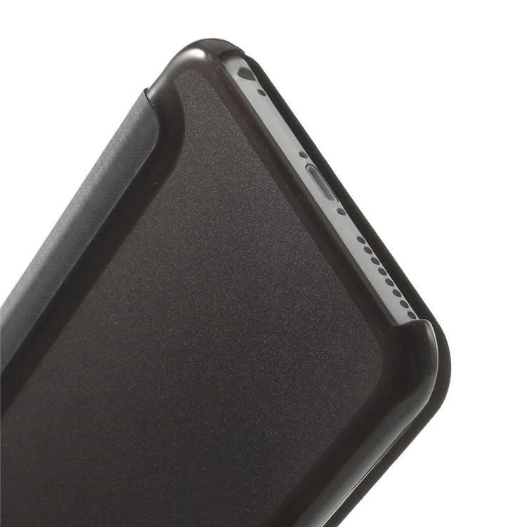 View Window Brushed Leather Folio Case for iPhone 6s Plus / 6 Plus 5.5 inch - Black