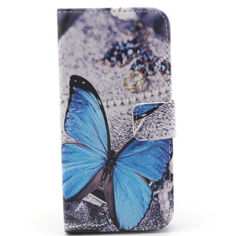 Blue Butterfly PU Leather Protective Case for iPhone 6s / 6