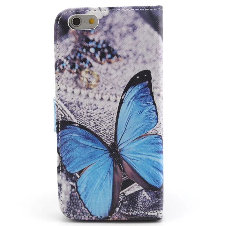 Blue Butterfly PU Leather Protective Case for iPhone 6s / 6