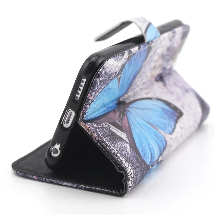 Blue Butterfly PU Leather Protective Case for iPhone 6s / 6