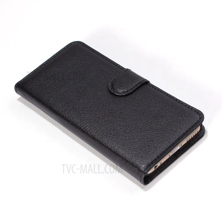 Litchi Texture Folio PU Leather Wallet Stand Shell for iPhone 6s / 6 4.7 inch - Black