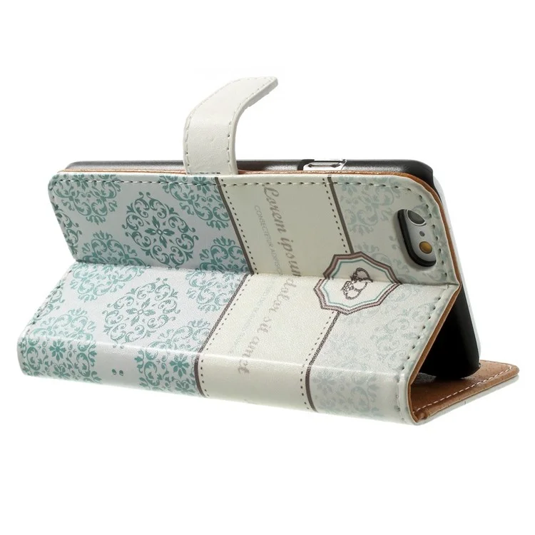 Crown & Moroccan Pattern Wallet Stand Leather Protective Case for iPhone 6 / 6s