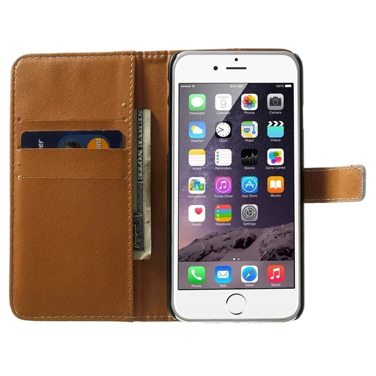 Crown & Moroccan Pattern Wallet Stand Leather Protective Case for iPhone 6 / 6s