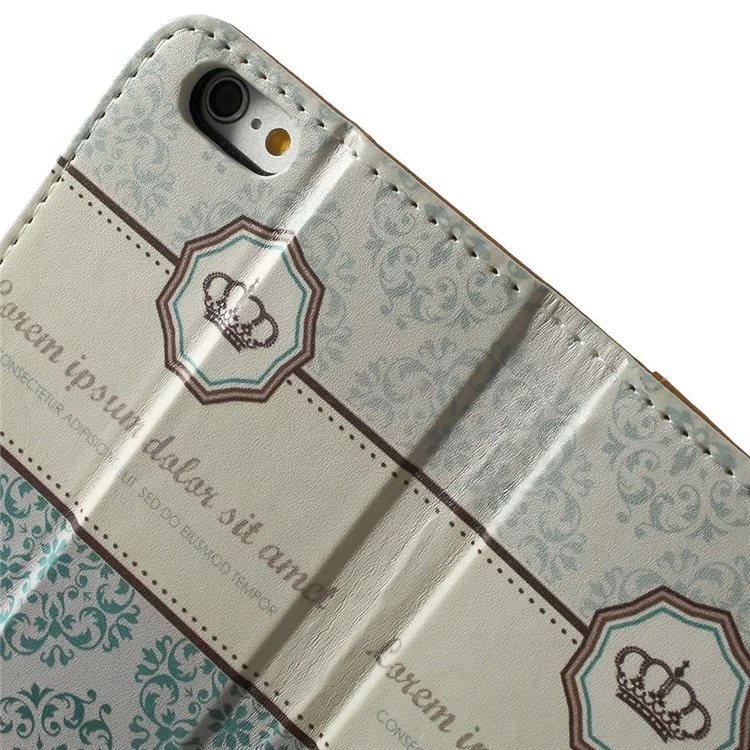 Crown & Moroccan Pattern Wallet Stand Leather Protective Case for iPhone 6 / 6s