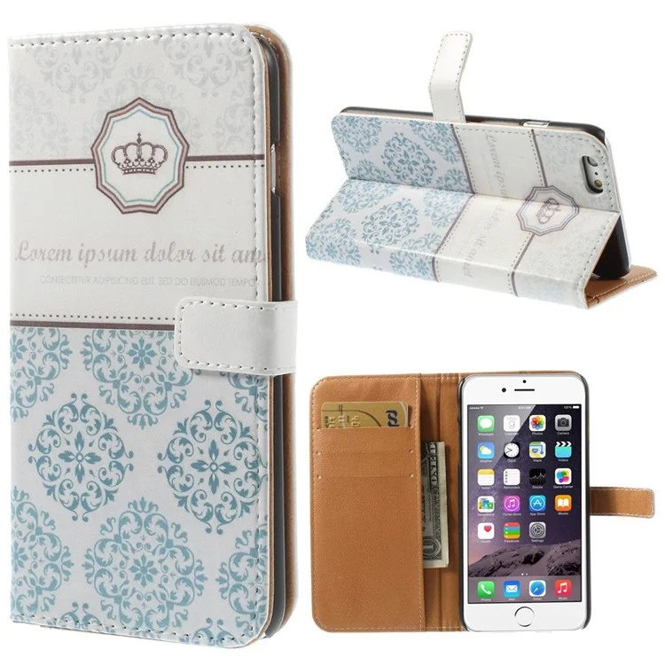 Crown & Mandala Wallet Stand Leather Case for iPhone 6 Plus / 6s Plus 5.5 inch