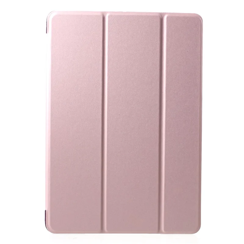 For iPad 9.7-inch (2018)/9.7-inch (2017)/Air 2/Air Tri-fold Stand Leather Cell Phone Casing - Pink