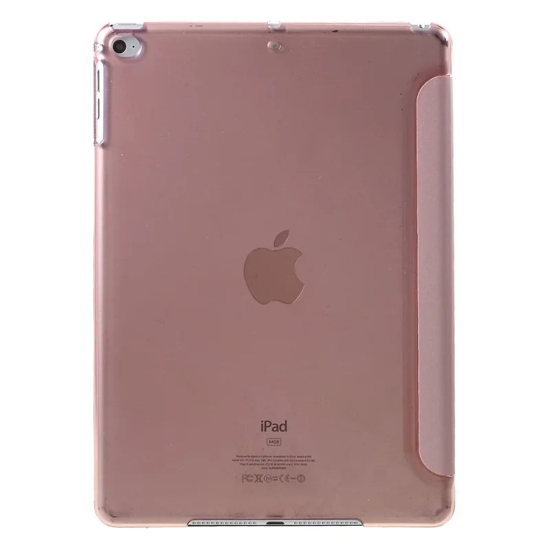 For iPad 9.7-inch (2018)/9.7-inch (2017)/Air 2/Air Tri-fold Stand Leather Cell Phone Casing - Pink