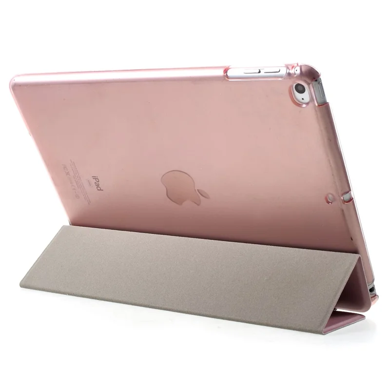 For iPad 9.7-inch (2018)/9.7-inch (2017)/Air 2/Air Tri-fold Stand Leather Cell Phone Casing - Pink