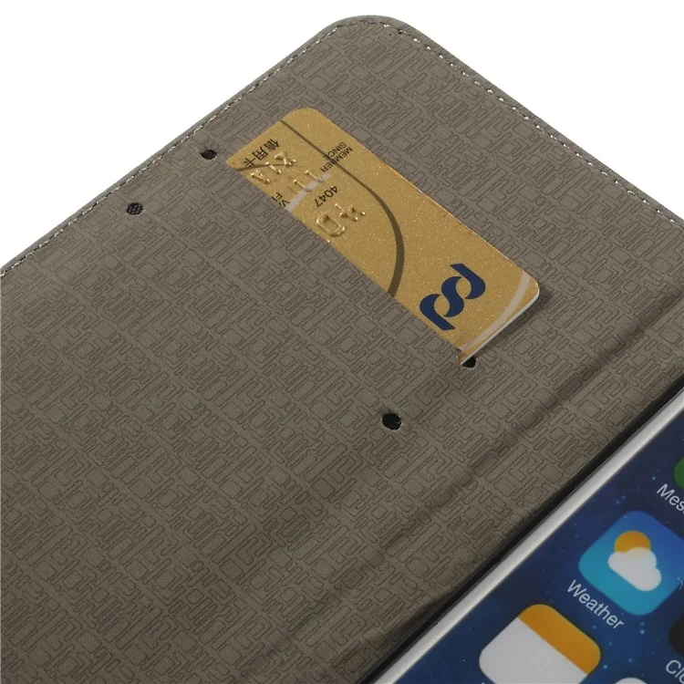 Lychee Genuine Leather Case Cover for iPhone 6 6s (4.7) with Card Slots - Black