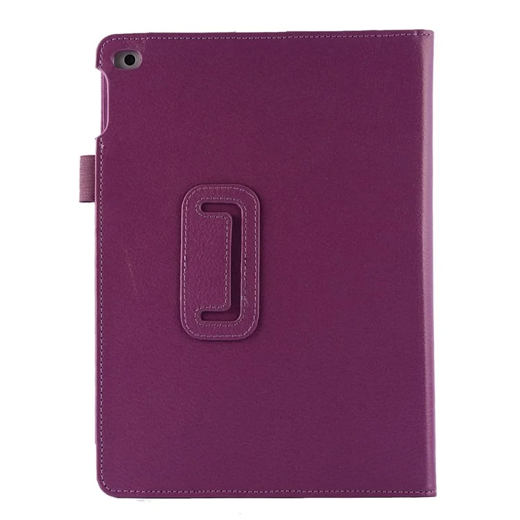 Lychee Texture Folio Stand Leather Smart Shell for iPad Air 2 - Purple