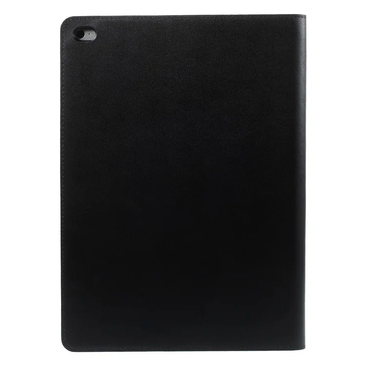 Black DOORMOON Genuine Leather Smart Case with Stand for iPad Air 2