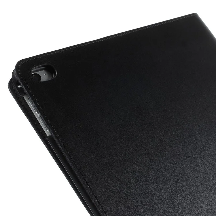 Black DOORMOON Genuine Leather Smart Case with Stand for iPad Air 2