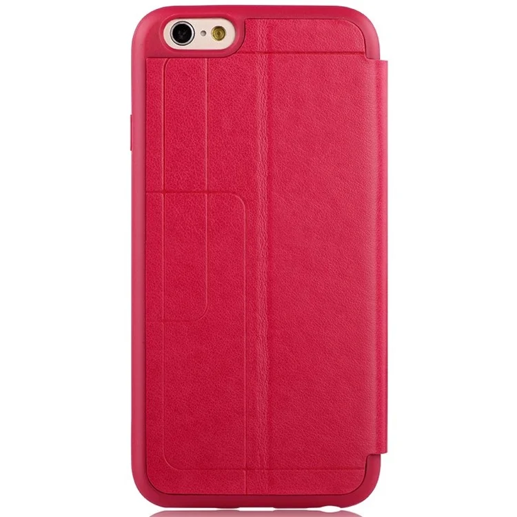 VOUNI Unique Window View Leather Pretective Case for iPhone 6 / 6s 4.7 Inch - Red