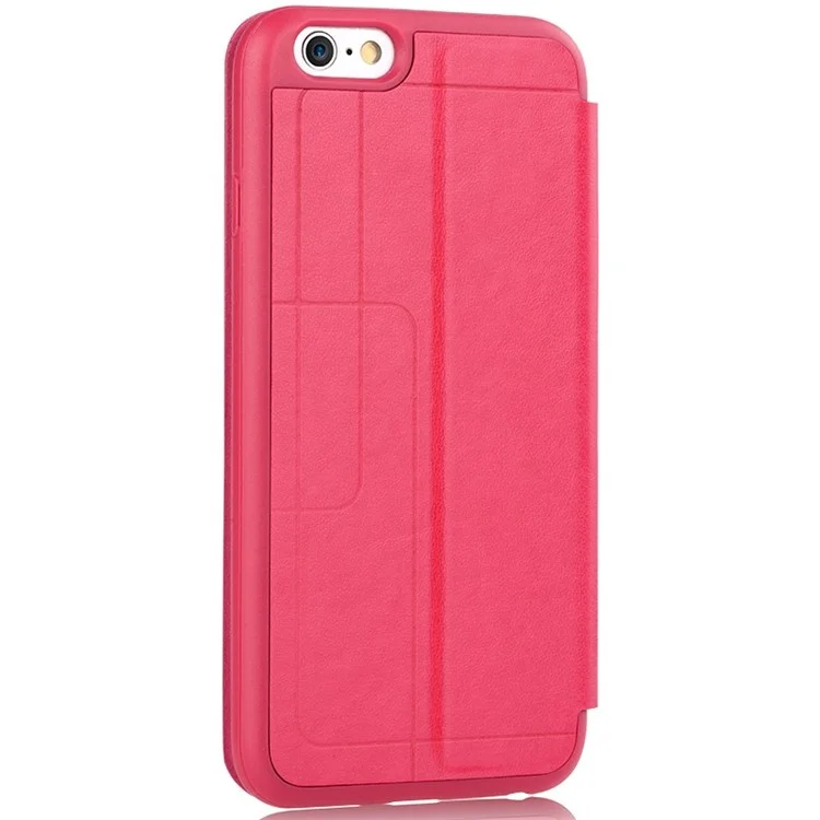 VOUNI Unique Window View Leather Pretective Case for iPhone 6 / 6s 4.7 Inch - Red