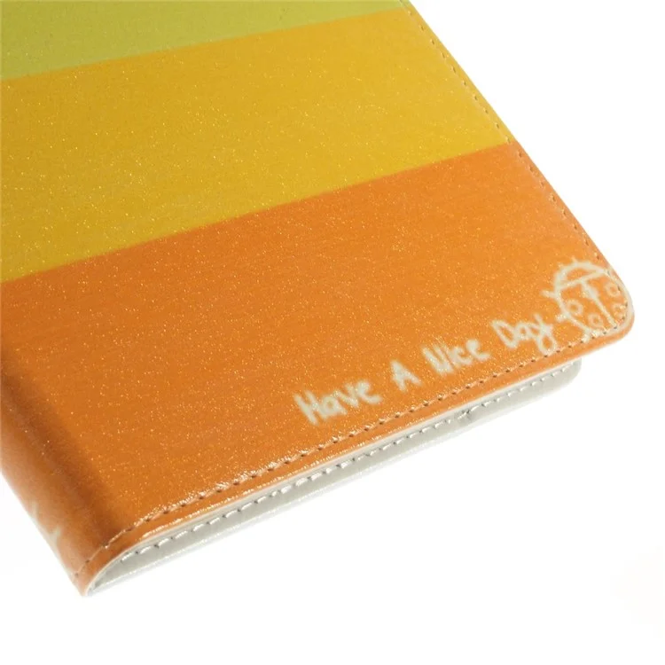 For iPad Mini / Mini 2 / Mini 3 Silk Leather Magnetic Stand Case - Rainbow Stripes