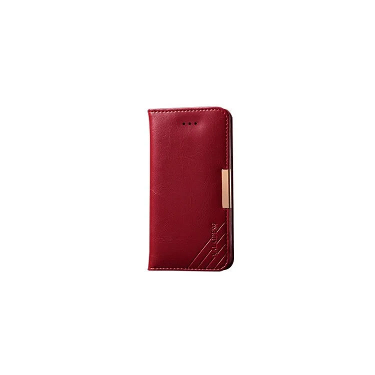 KLD Royale II Series for iPhone SE 5s 5 Genuine Full Grain Leather Stand Case Card Holder - Red