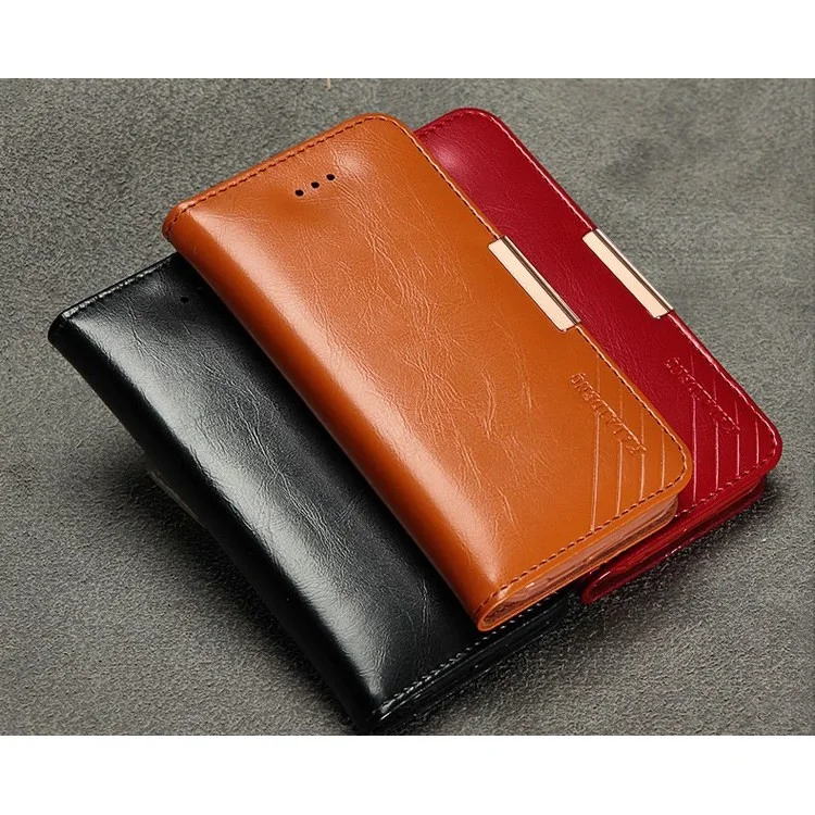 KLD Royale II Series for iPhone SE 5s 5 Genuine Full Grain Leather Stand Case Card Holder - Red