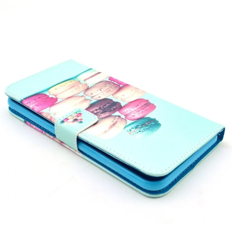 Colorful Macarons Pattern Magnetic Flip Leather Cover for iPhone 6 Plus / 6s Plus w/ Stand