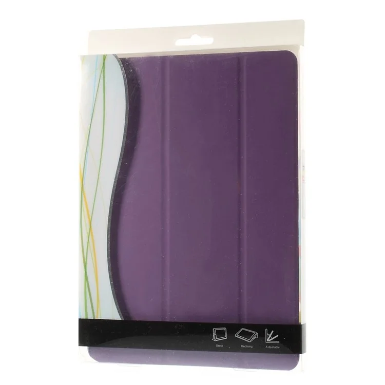 Tri-fold Stand Smart Leather Cover for iPad Air 2 - Purple