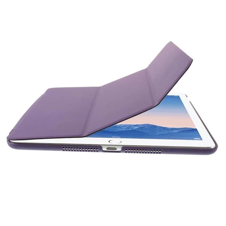 Tri-fold Stand Smart Leather Cover for iPad Air 2 - Purple