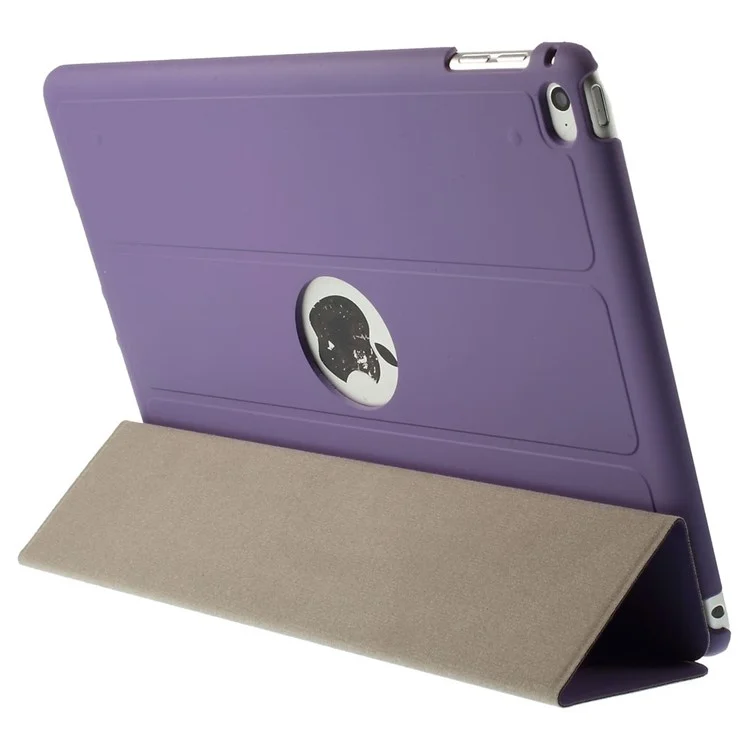 Tri-fold Stand Smart Leather Cover for iPad Air 2 - Purple