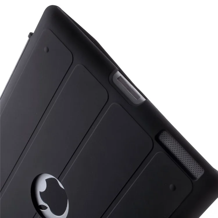 Four-fold Smart Leather Stand Case for iPad 2 3 4 - Black