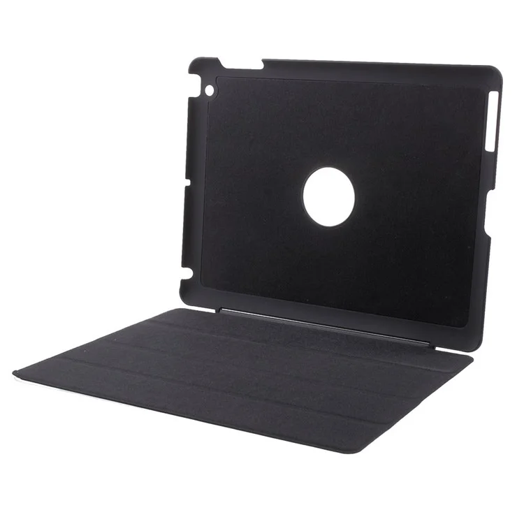 Four-fold Smart Leather Stand Case for iPad 2 3 4 - Black