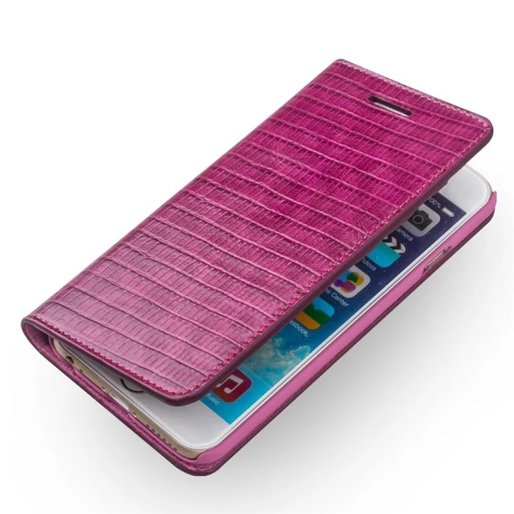 QIALINO Textura De Crocodilo Bolsa De Couro Genuíno Para Iphone 6 Plus / 6s Mais 5,5 Polegadas - Rosa