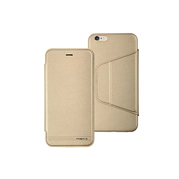 MOSHUO Leather Cover with Stand Card Slot for iPhone 6 4.7 - Gold