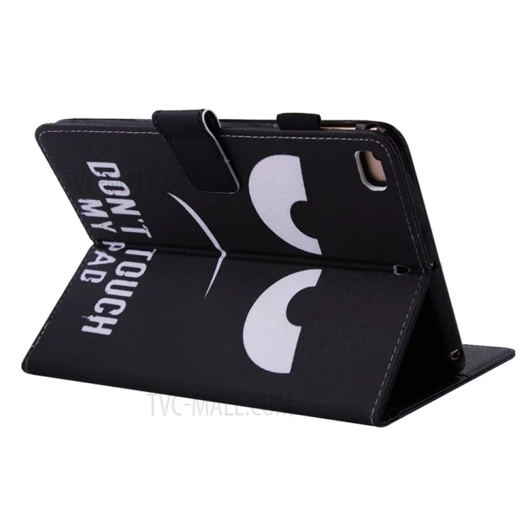 Patterned Wallet Smart Leather Stand Case for iPad Mini 3/2/1 - Angry Face