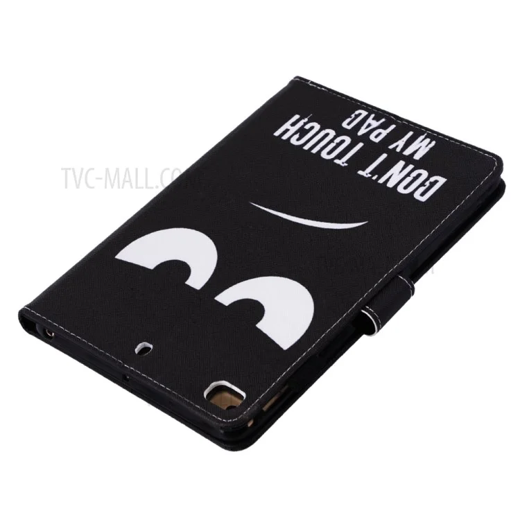 Patterned Wallet Smart Leather Stand Case for iPad Mini 3/2/1 - Angry Face