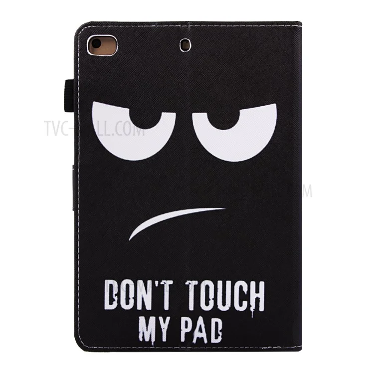 Patterned Wallet Smart Leather Stand Case for iPad Mini 3/2/1 - Angry Face
