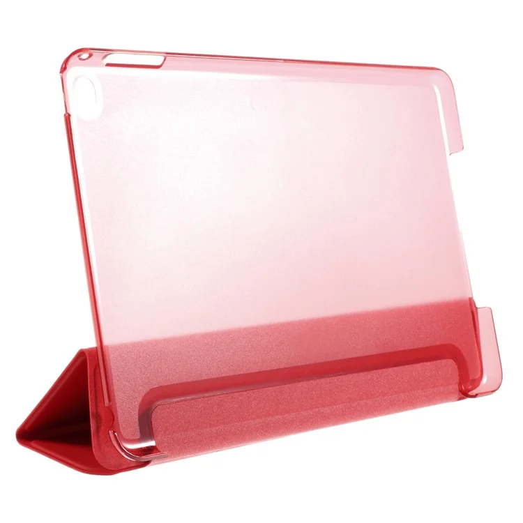 Cubierta de Caja de Tableta de Cuero Inteligente Trifoliente Para Ipad Mini 4 - Rojo