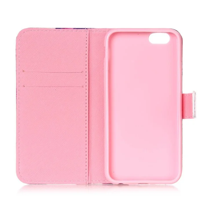 Wallet Leather Stand Case for iPhone 6s 6 - Flowers and Do not Touch my Phone