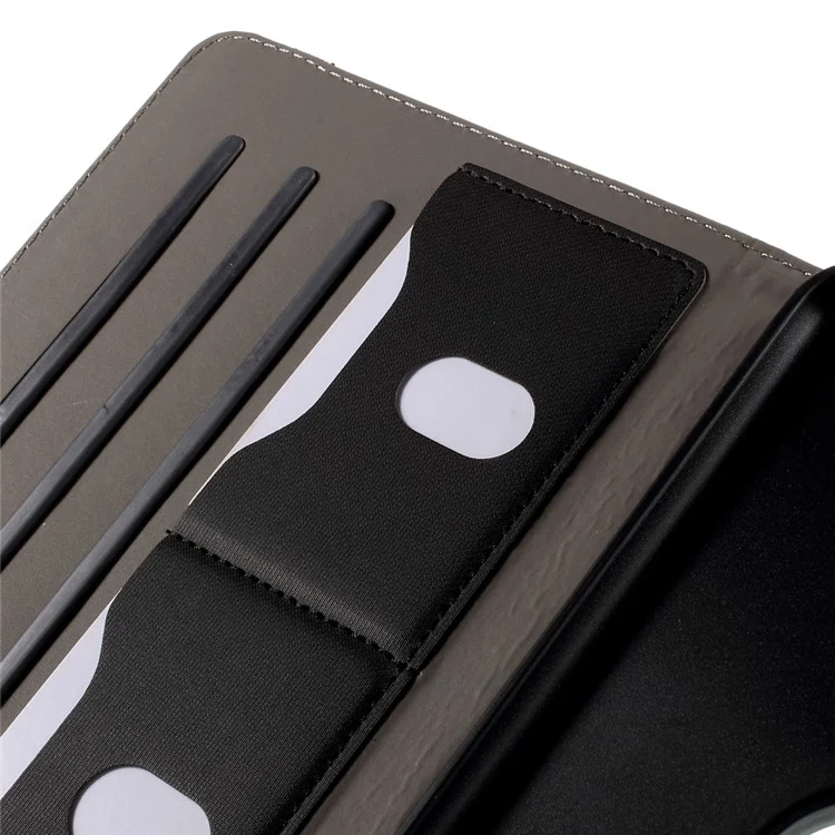 Cloth Skin Smart Leather Case with Swivel Stand for iPad Mini 4 - Black