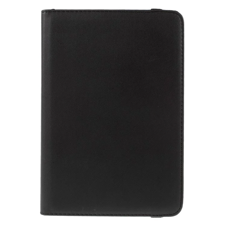 Cloth Skin Smart Leather Case with Swivel Stand for iPad Mini 4 - Black