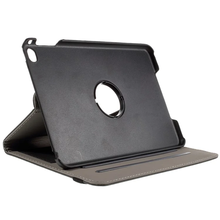 Cloth Skin Smart Leather Case with Swivel Stand for iPad Mini 4 - Black