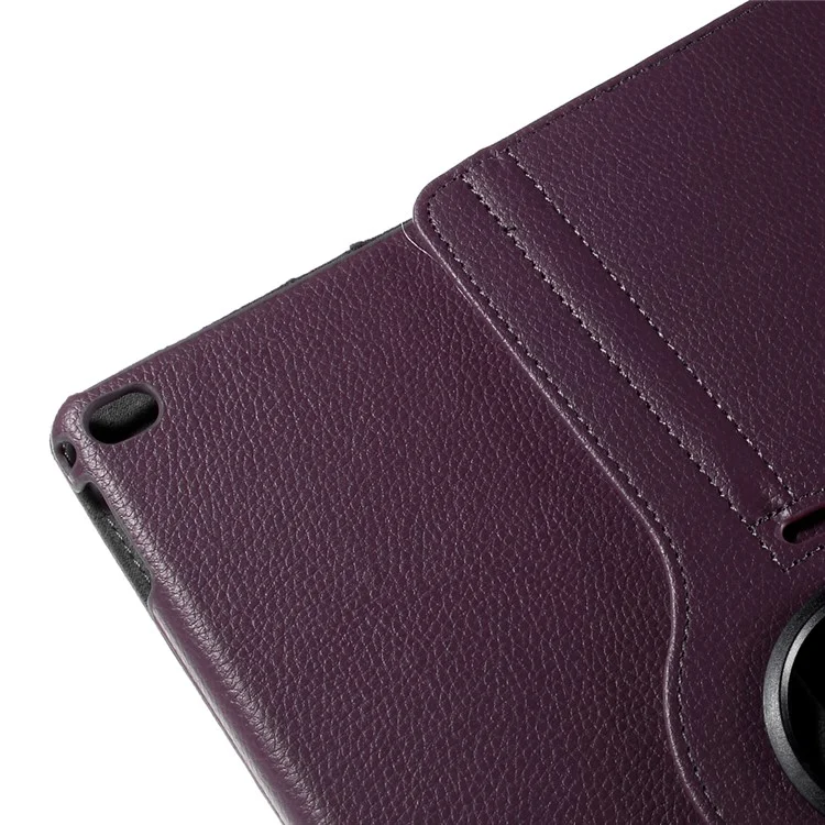360-Rotation Stand Lychee Smart Leather Tablet Cover for iPad Pro 12.9 inch - Purple