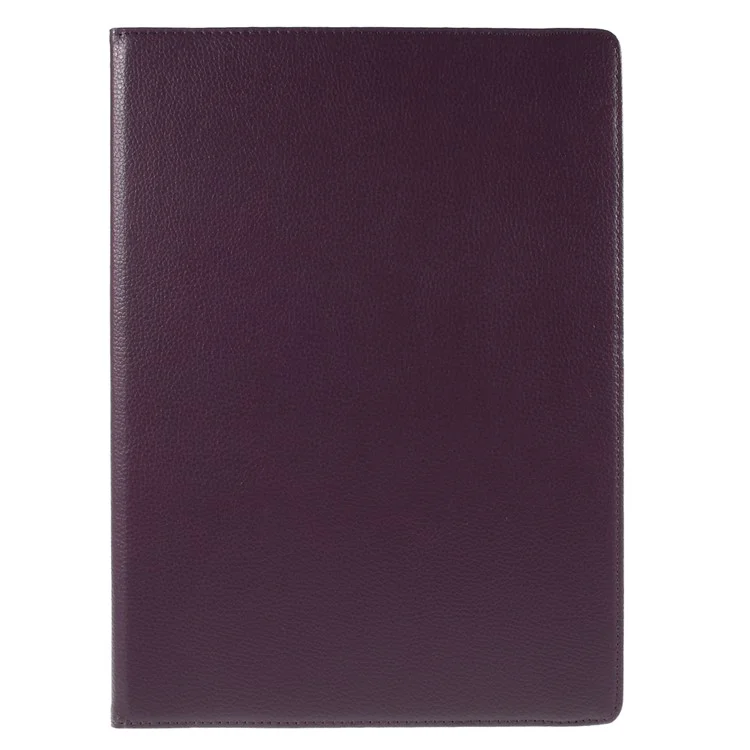 360-Rotation Stand Lychee Smart Leather Tablet Cover for iPad Pro 12.9 inch - Purple