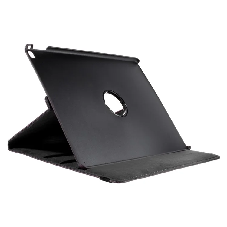360-Rotation Stand Lychee Smart Leather Tablet Cover for iPad Pro 12.9 inch - Purple