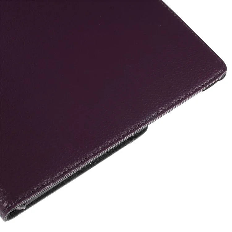 360-Rotation Stand Lychee Smart Leather Tablet Cover for iPad Pro 12.9 inch - Purple