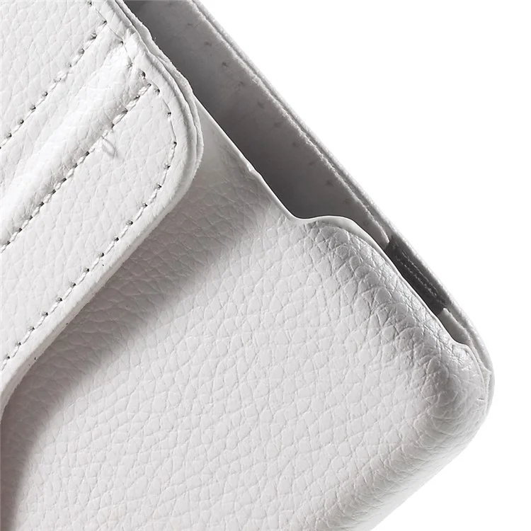 Para iPad mini 4 Lychee 360-Rotação Stand Case de Tablet de Couro - Branco
