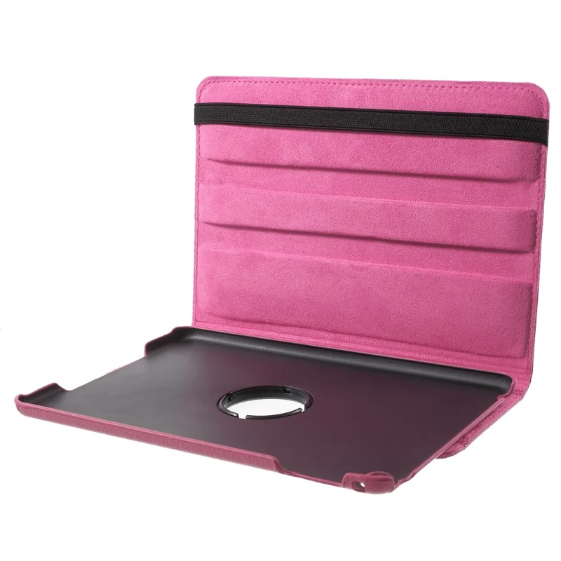 For iPad mini 4 Lychee 360-Rotation Stand Leather Tablet Cover - Rose